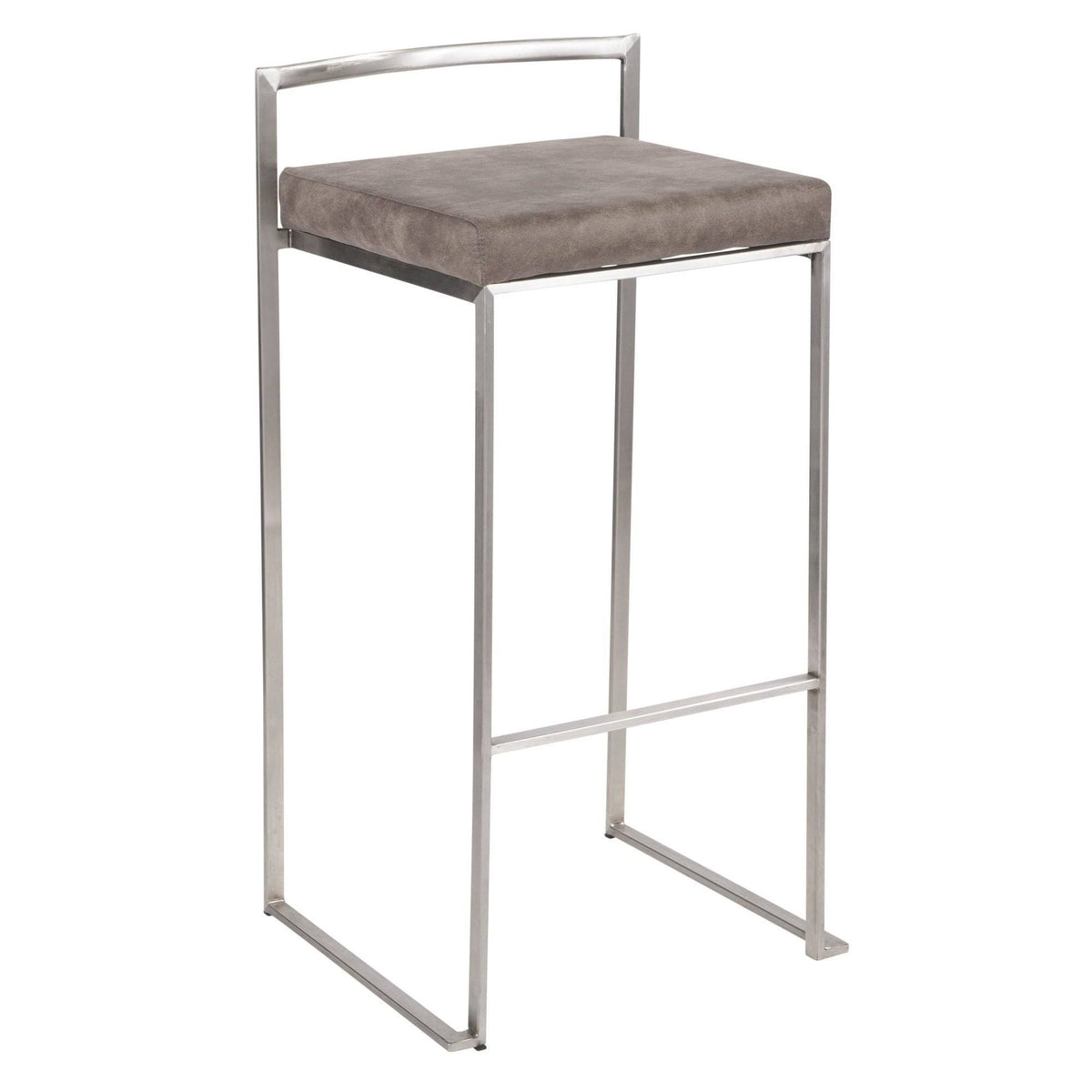 Gold Blue Velvet Stackable Counter Stool Set of 2 F34169