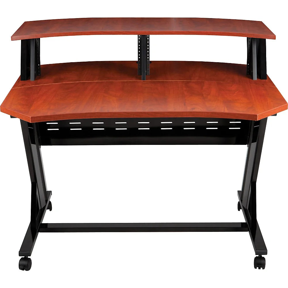 46" Studio Desk with Dual 4 RU Racks Cherry Q75990
