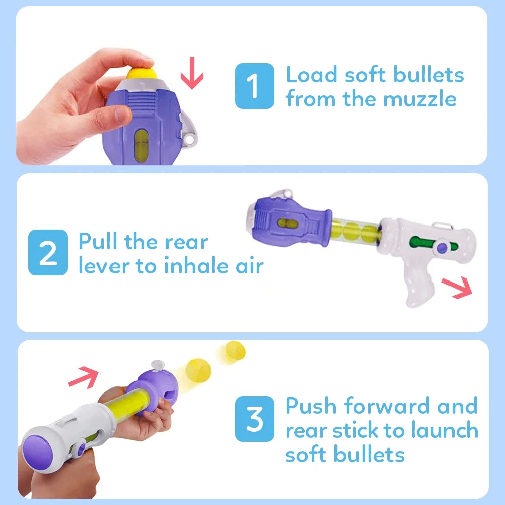3 Packs Foam Ball Air Toy Guns with Shooting Target, 48 Foam Balls H379852