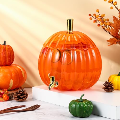 1.3 Gallon Pumpkin Drink Dispenser with Spigot E87610