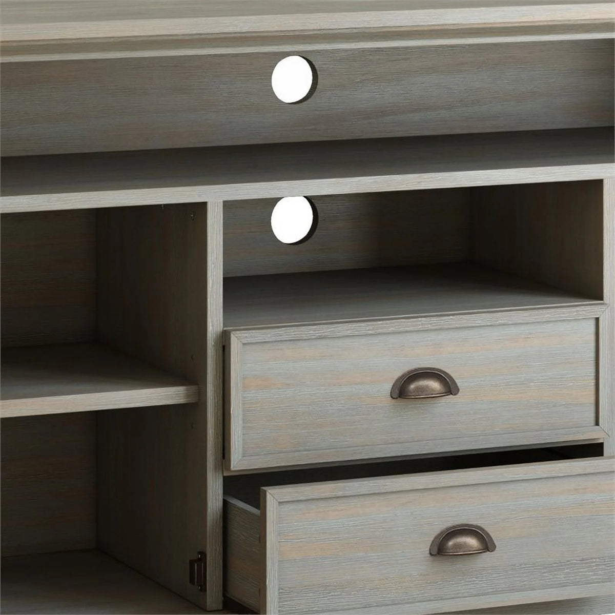 54" Gray Wood TV Media Stand E5001