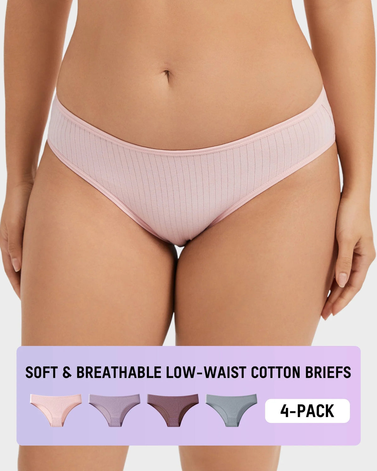 Cotton Low-Waist Briefs 4 Pack R455