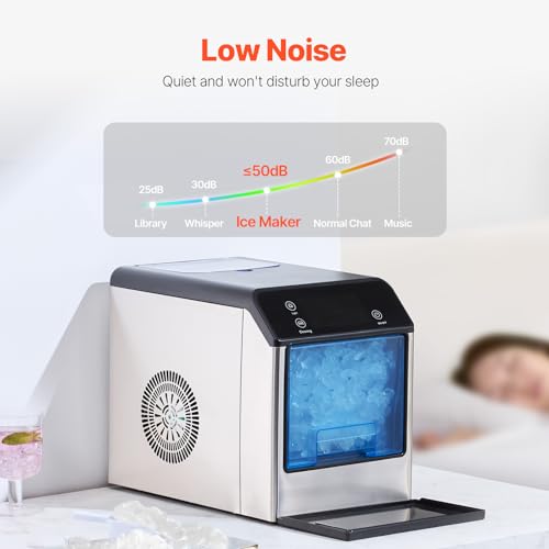 33lbs/24H Pebble Ice Maker with Ice Scoop & Drip Tray C178