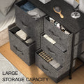 Fabric 5 Drawer Dresser Tower with Wood Top S4059