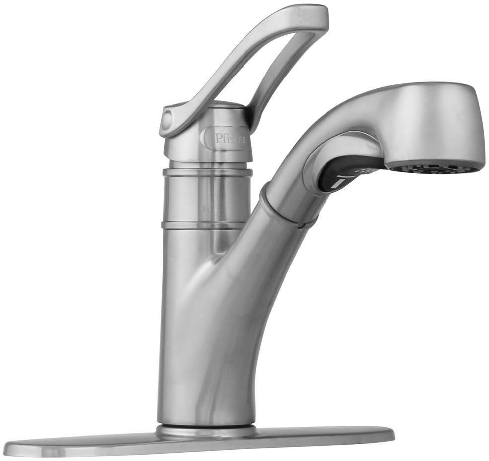 Single-Handle Pull-Out Sprayer Kitchen Faucet in Stainless Steel R872484