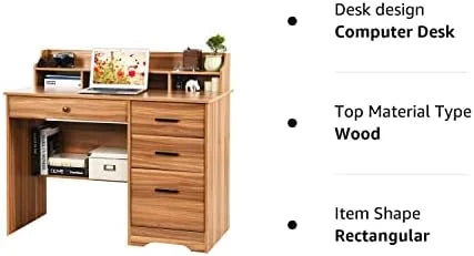 Computer Desk with Drawers and Hutch I1433