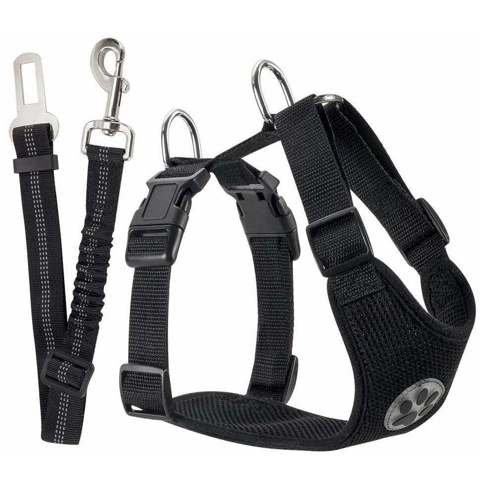 Dog Car Harness Seat Belt Set Adjustable Mesh Breathable G63126