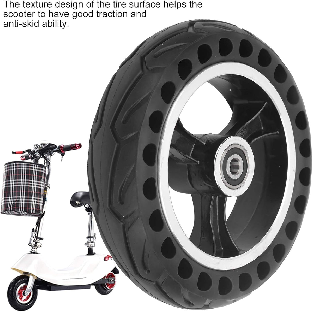 200x50 Solid Rubber Wheel with 8-inch Hub, Pack of 2 X358