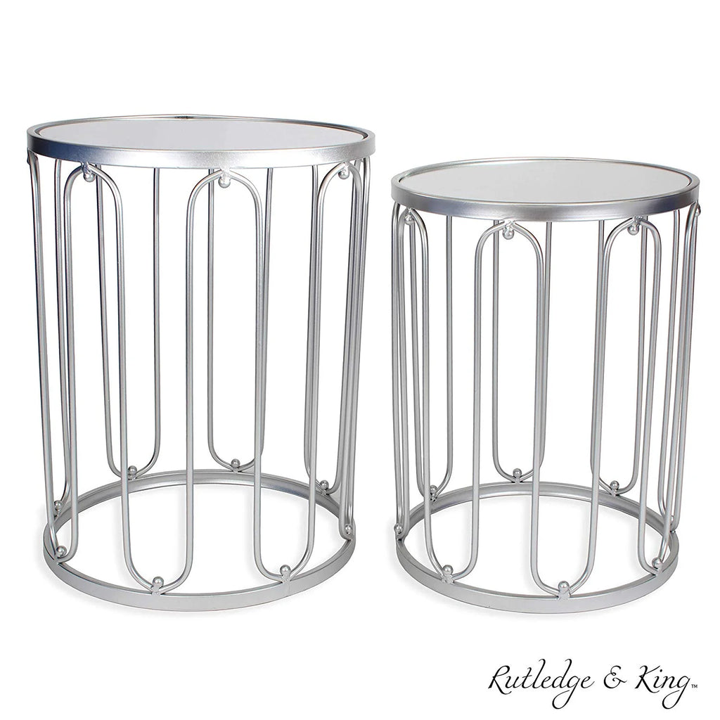 Silver Mirrored End Table Set K33047