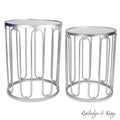 Silver Mirrored End Table Set K33047