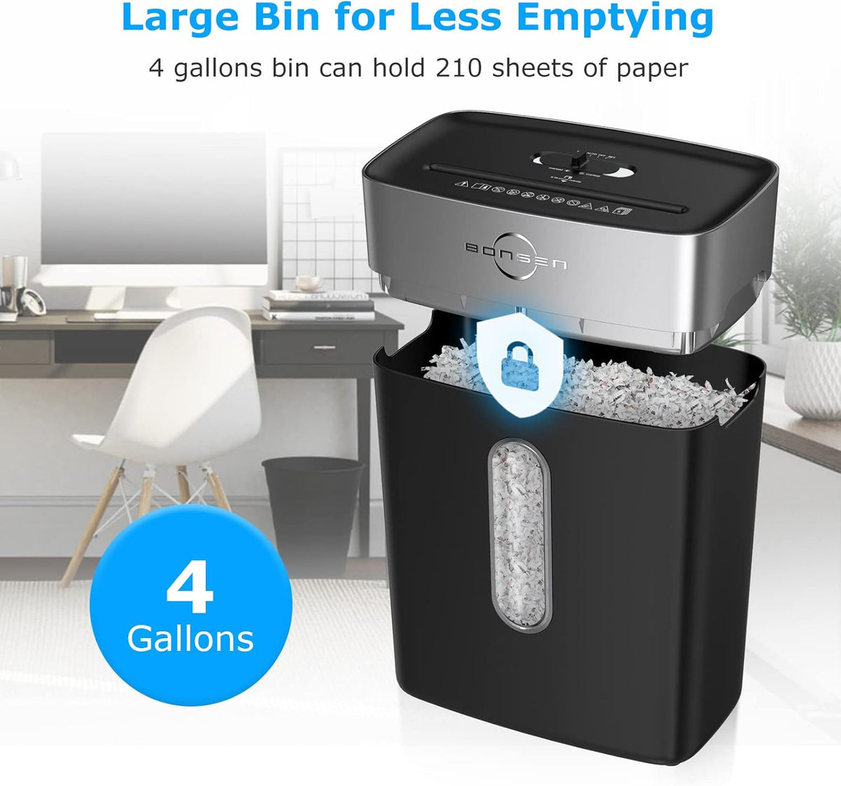 8-Sheet Crosscut Paper Shredder with 4 Gallons Wastebasket, Pack of 2 E171
