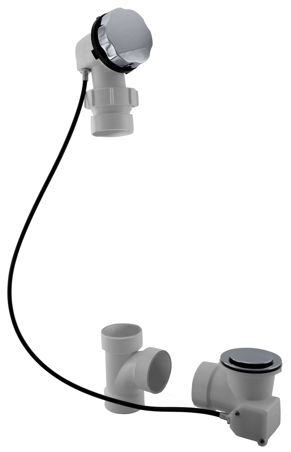 Polished Chrome PVC Cable Drive Bath Waste M348