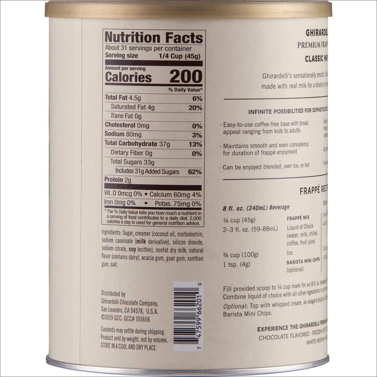 Classic White Beverage Mix 50 oz N3010
