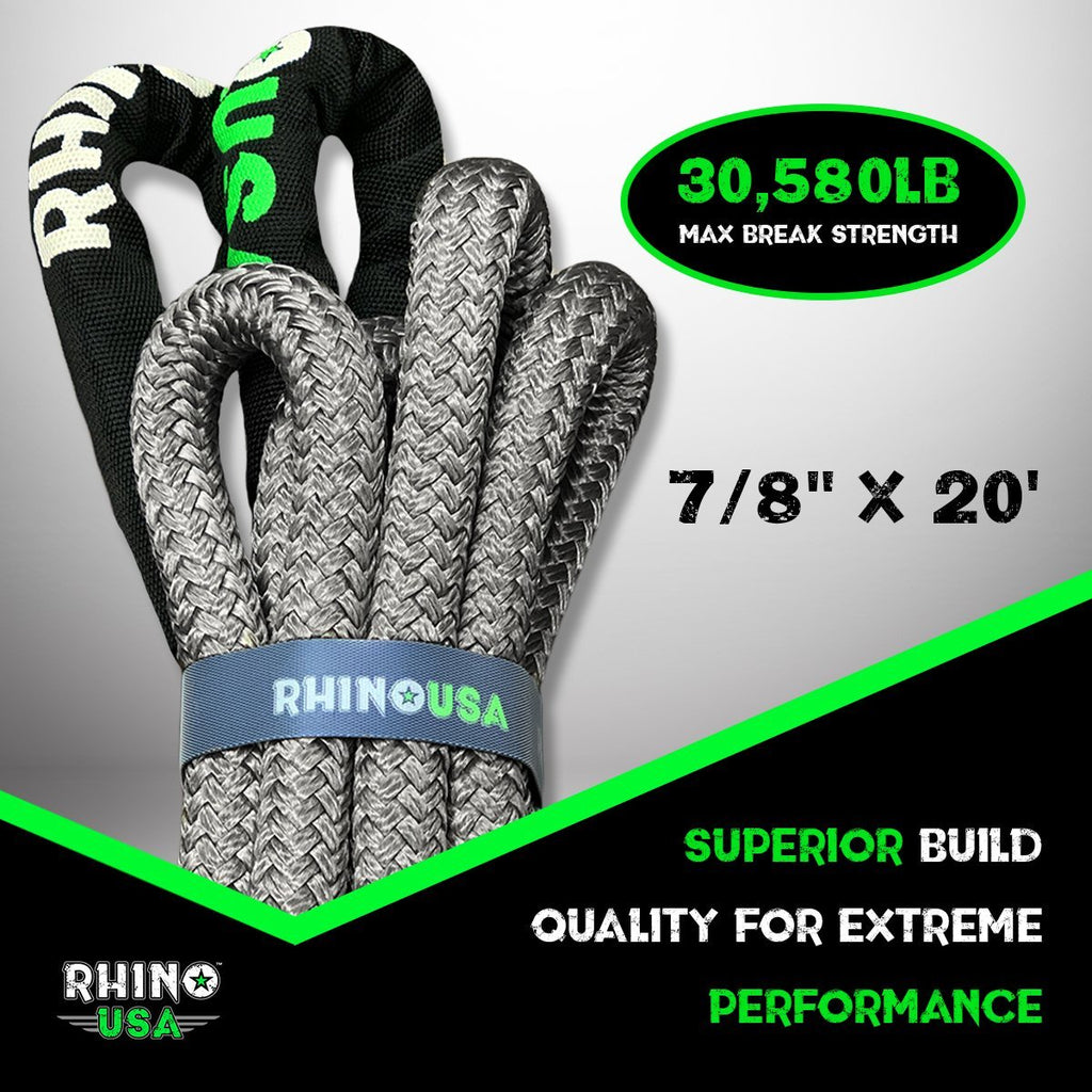 Kinetic Recovery Tow Rope 1in x 30ft Gray X728