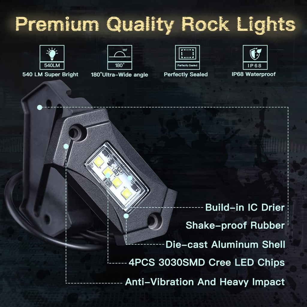 20Pods White LED Rock Lights O1608