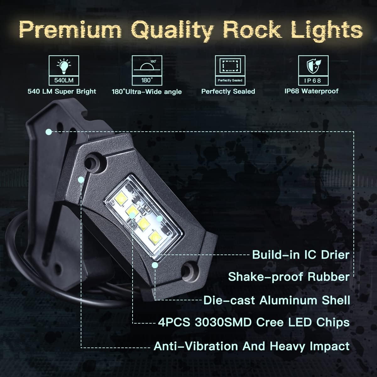 20Pods White LED Rock Lights O1608