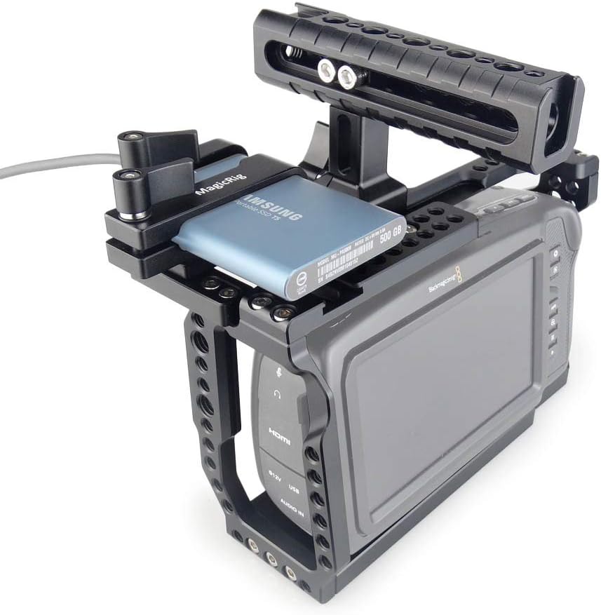 BMPCC 4K /6K Cage with NATO Handle + T5 SSD Card Mount Clamp H18835