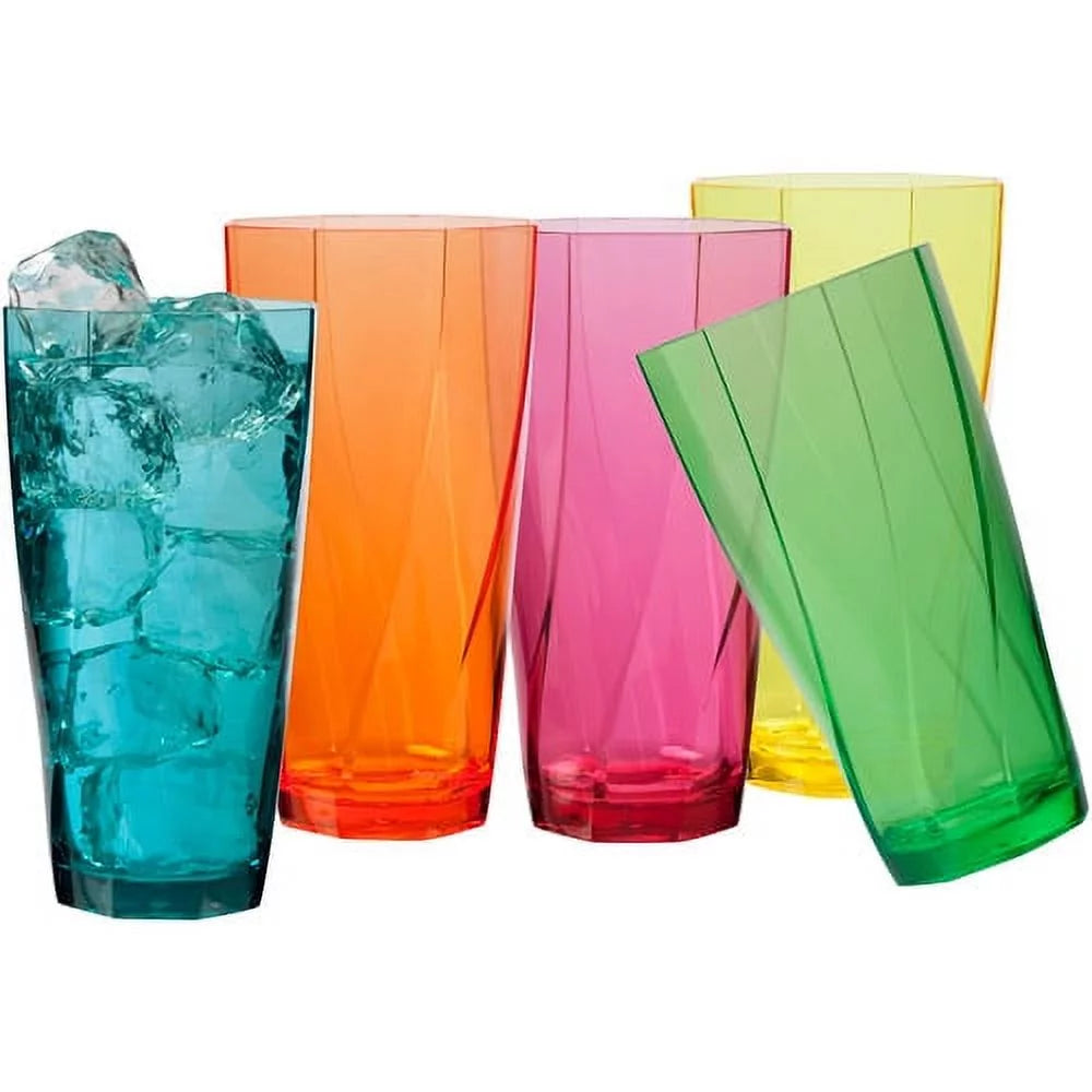 24-Ounce Assorted Plastic Tumblers, Set of 10 Cups X8965
