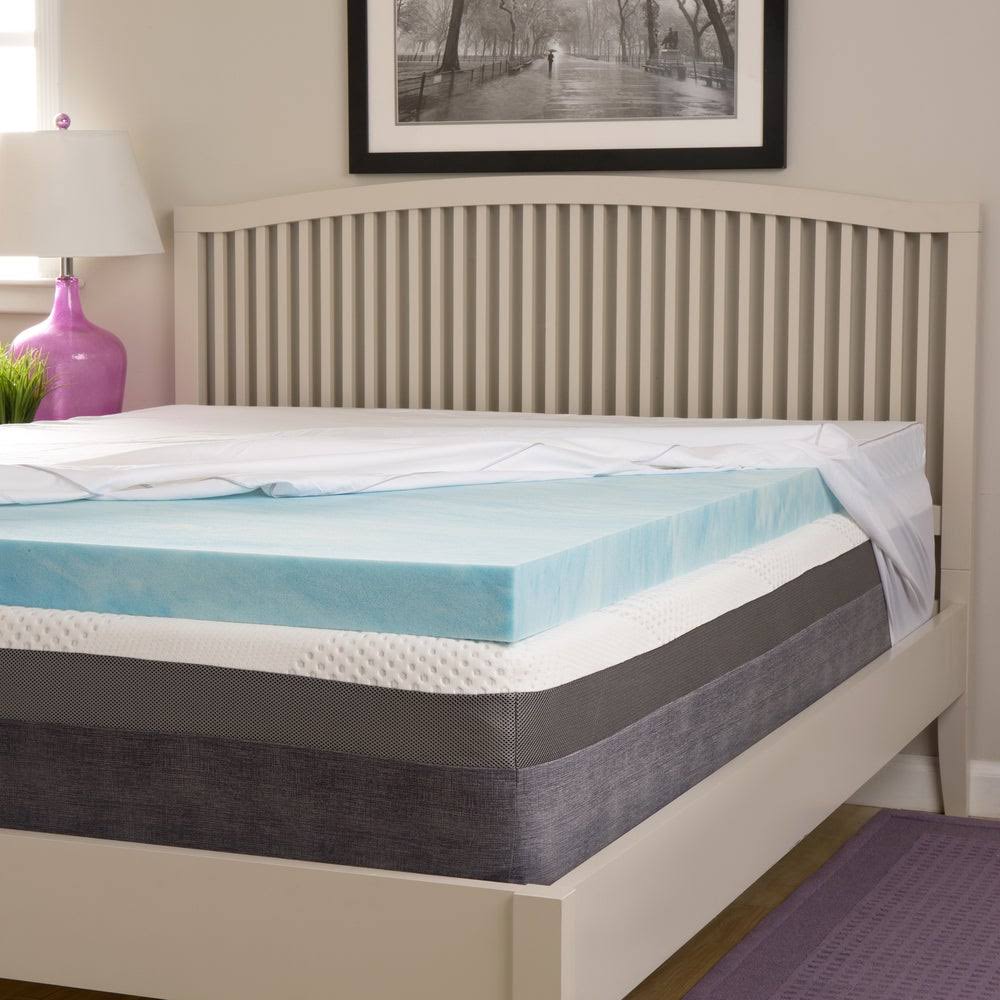 3-Inch Gel Memory Foam Mattress Topper with Egyptian Cotton Cover D36204