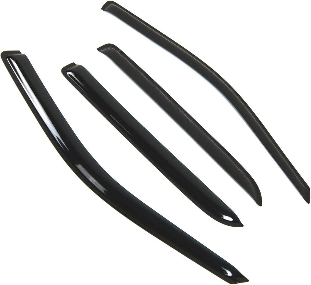 4 Pcs Dark Smoke Window Visor Deflector Rain Guard E645