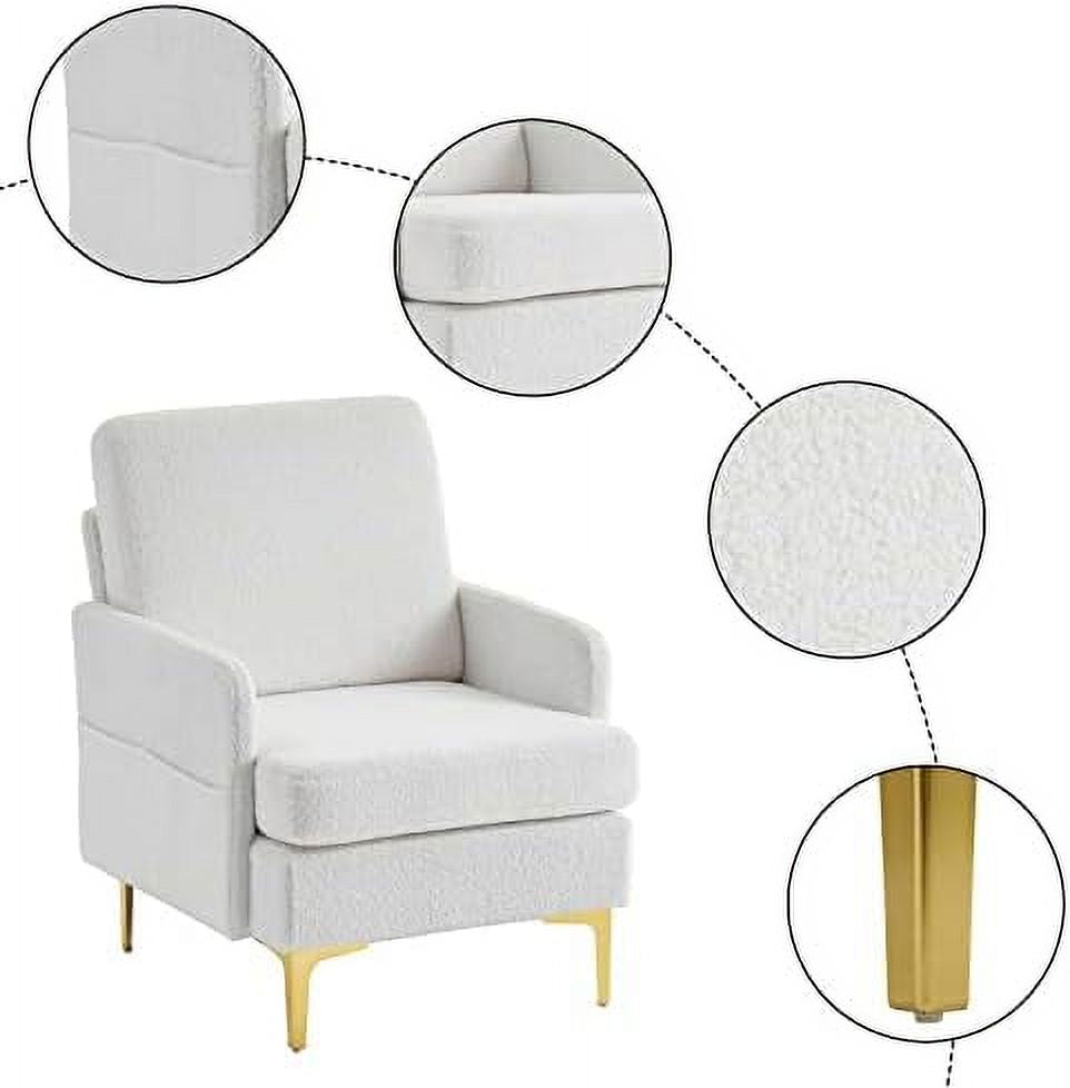 Dark Gray Fabric Accent Chair with Metal Legs E431