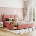 Queen Size Upholstered Platform Bed with 4 Drawers D387353