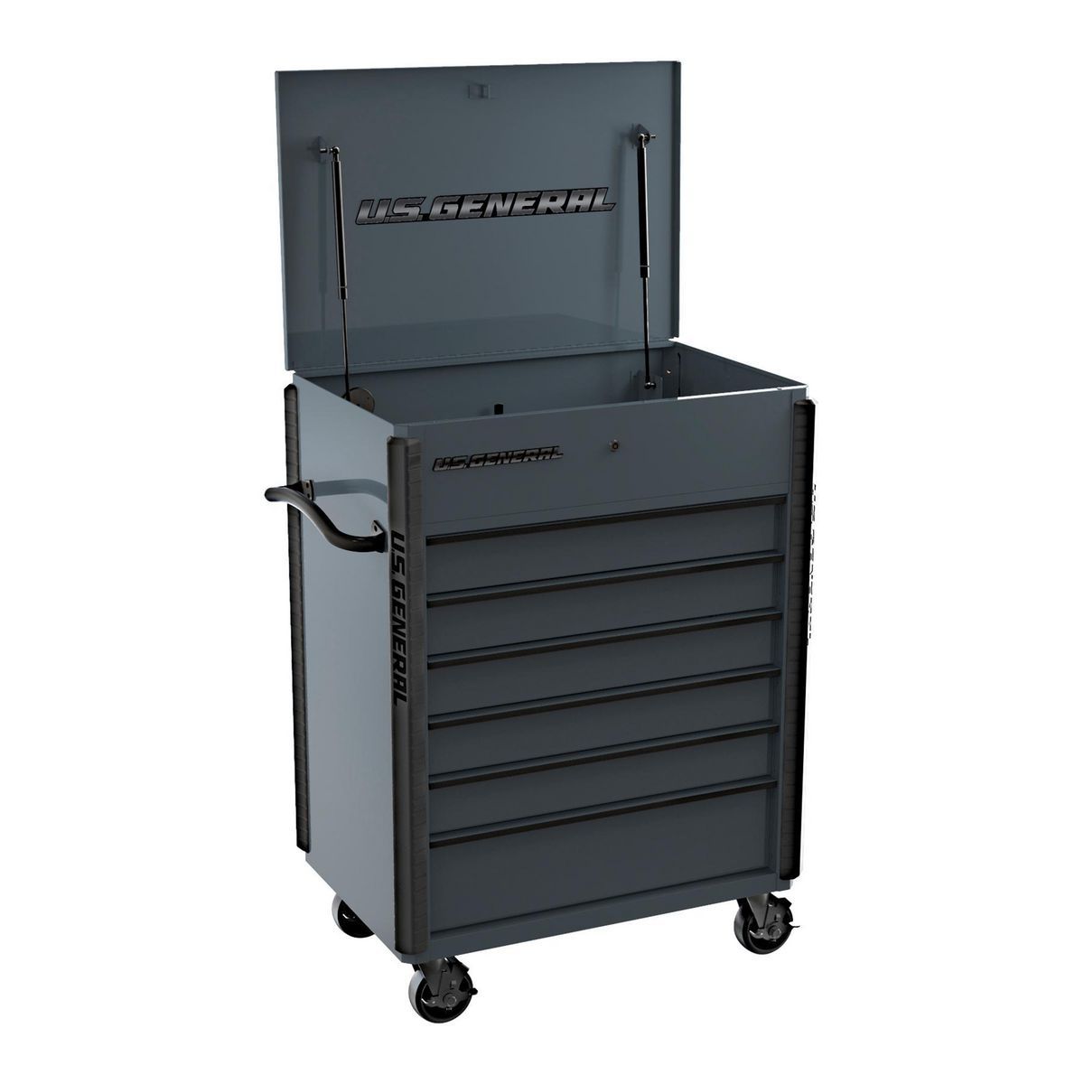 34 in. x 23 in. 6-Drawer Slate Gray Service Cart N847
