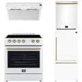 30 Electric Range, Range Hood, Refrigerator and Dishwasher in White U793