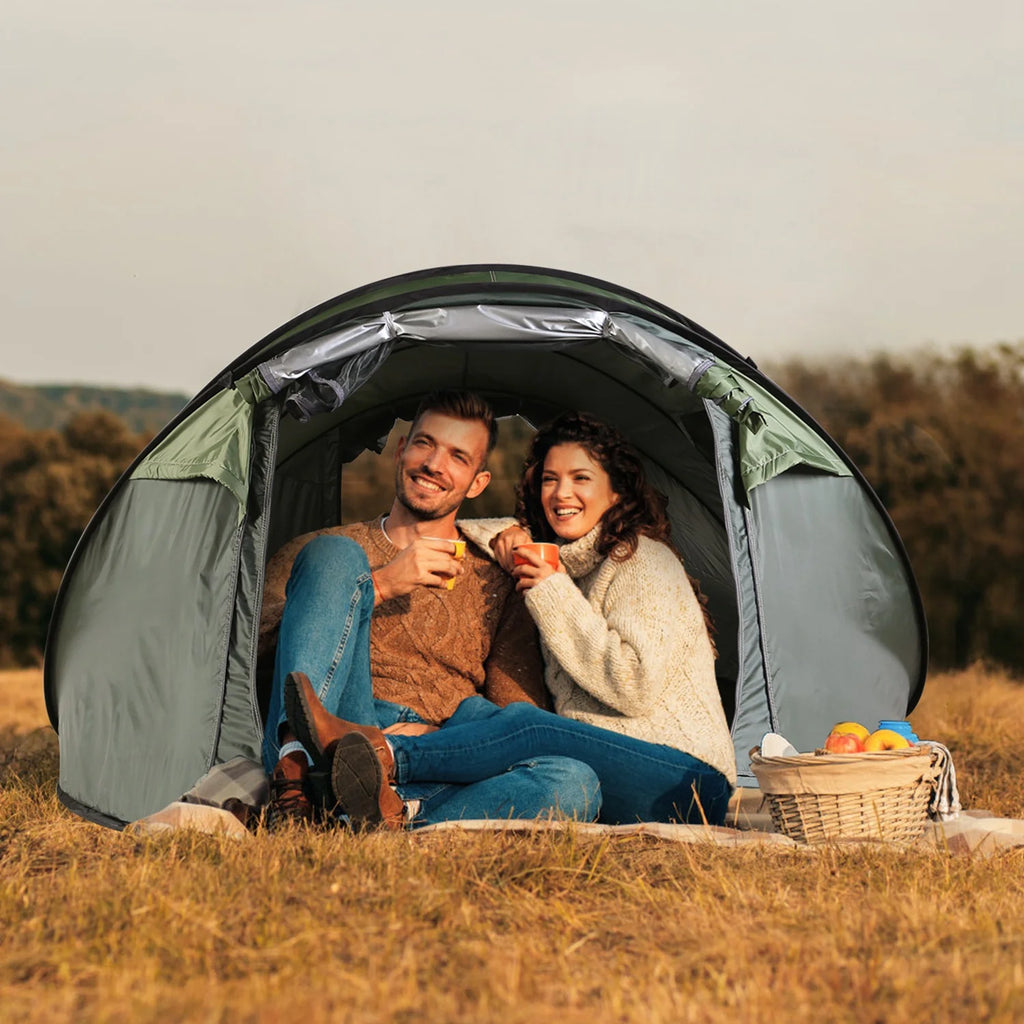 Green Pop Up Dome Tent with Carry Bag Q957832