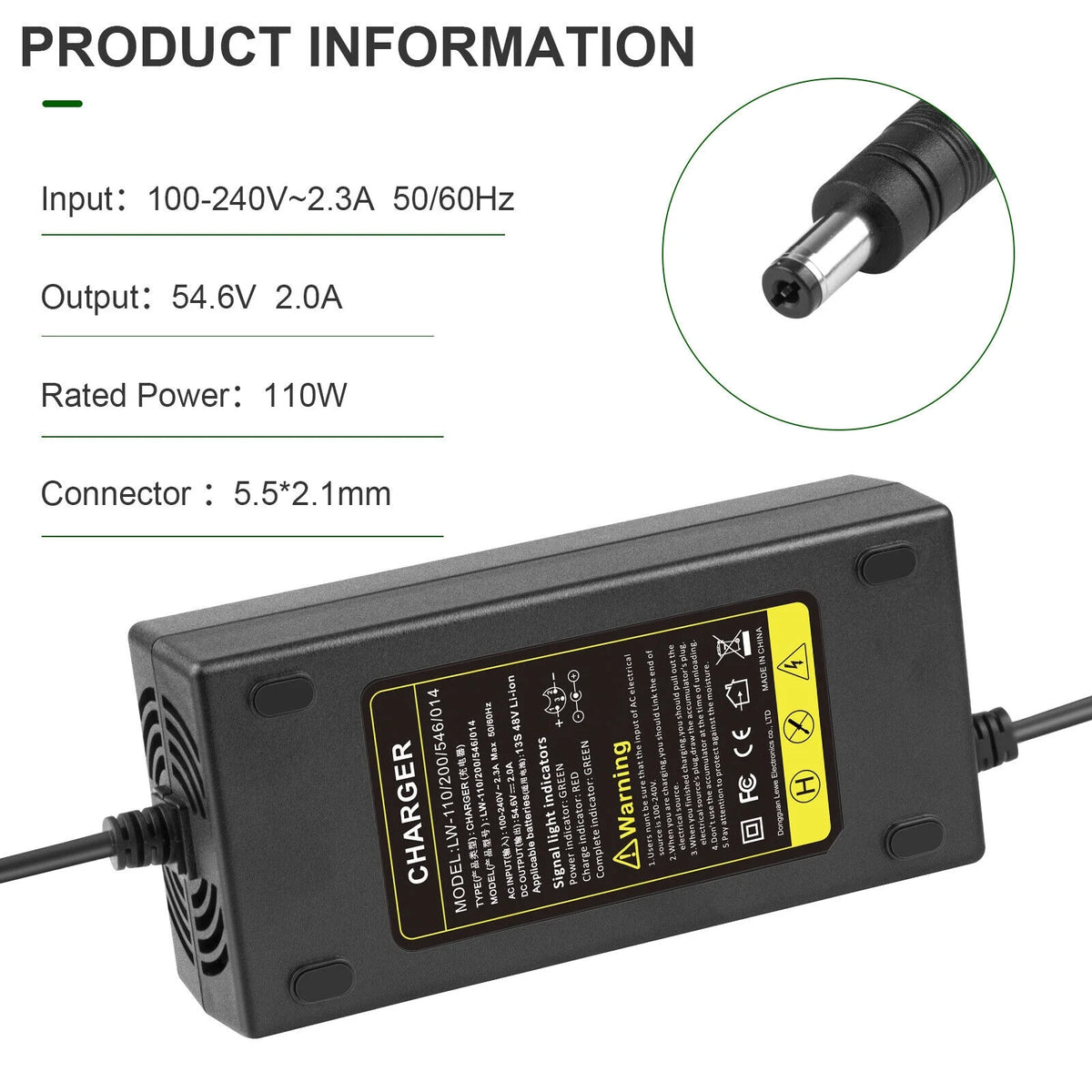 48V 13S Li-ion Battery Charger 2A G391335