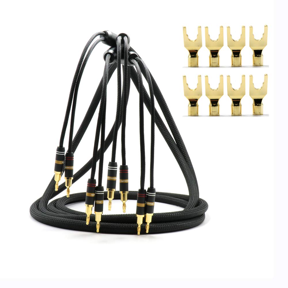 OFC Copper Speaker Cables with Banana Plugs and Gold Plated Connectors K1438