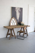Recycled Wooden Deep Console with Saw Horse Base U211