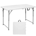 4 Foot Heavy Duty Plastic Folding Table with Carrying Handle I337