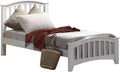 White Wooden Panel Bed S482