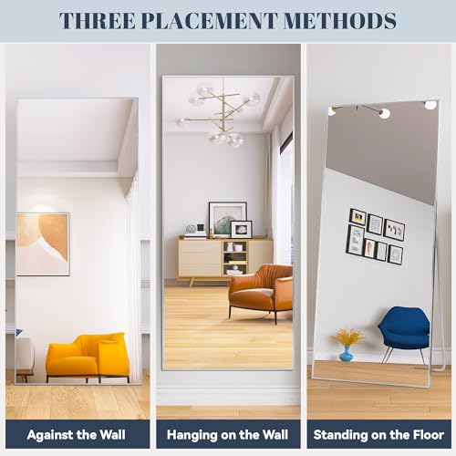 Arched Full Length Tempered Mirror with Aluminum Alloy Frame U78614