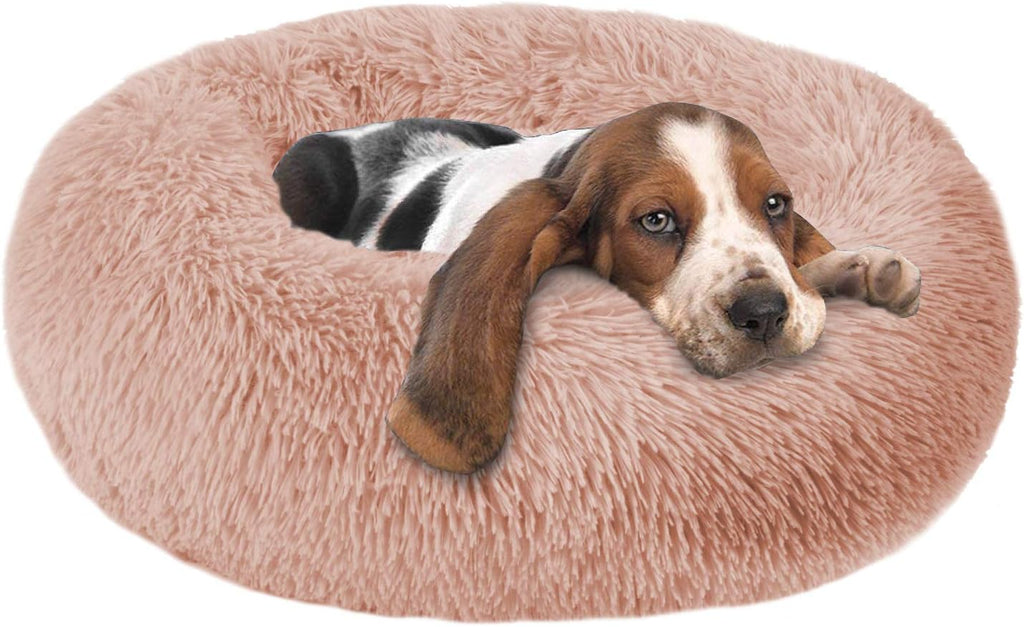 Calming Dog Bed Faux Fur Donut Cuddler Washable Pack of 2 D5358