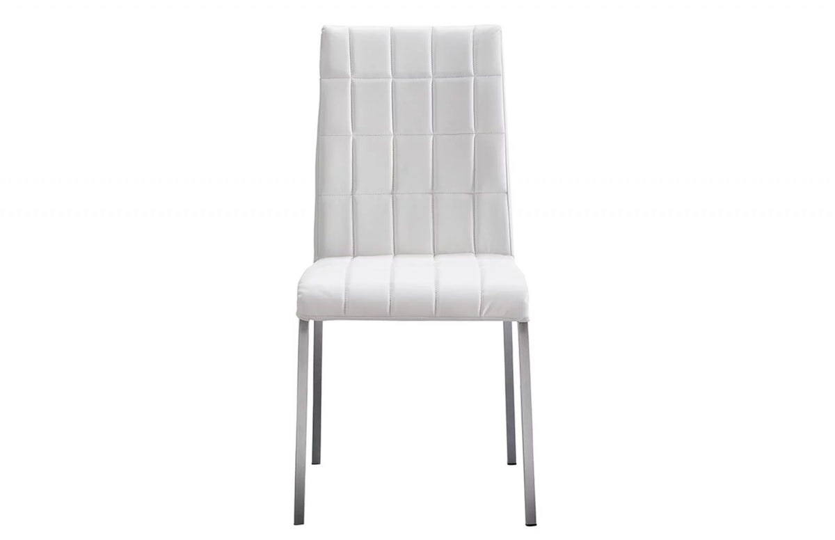 White Glass Top Dining Table Set 7Pcs Q4013