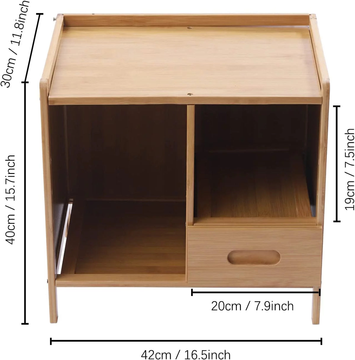 Modern Bamboo Nightstand with 1 Pull-out Drawer K2469