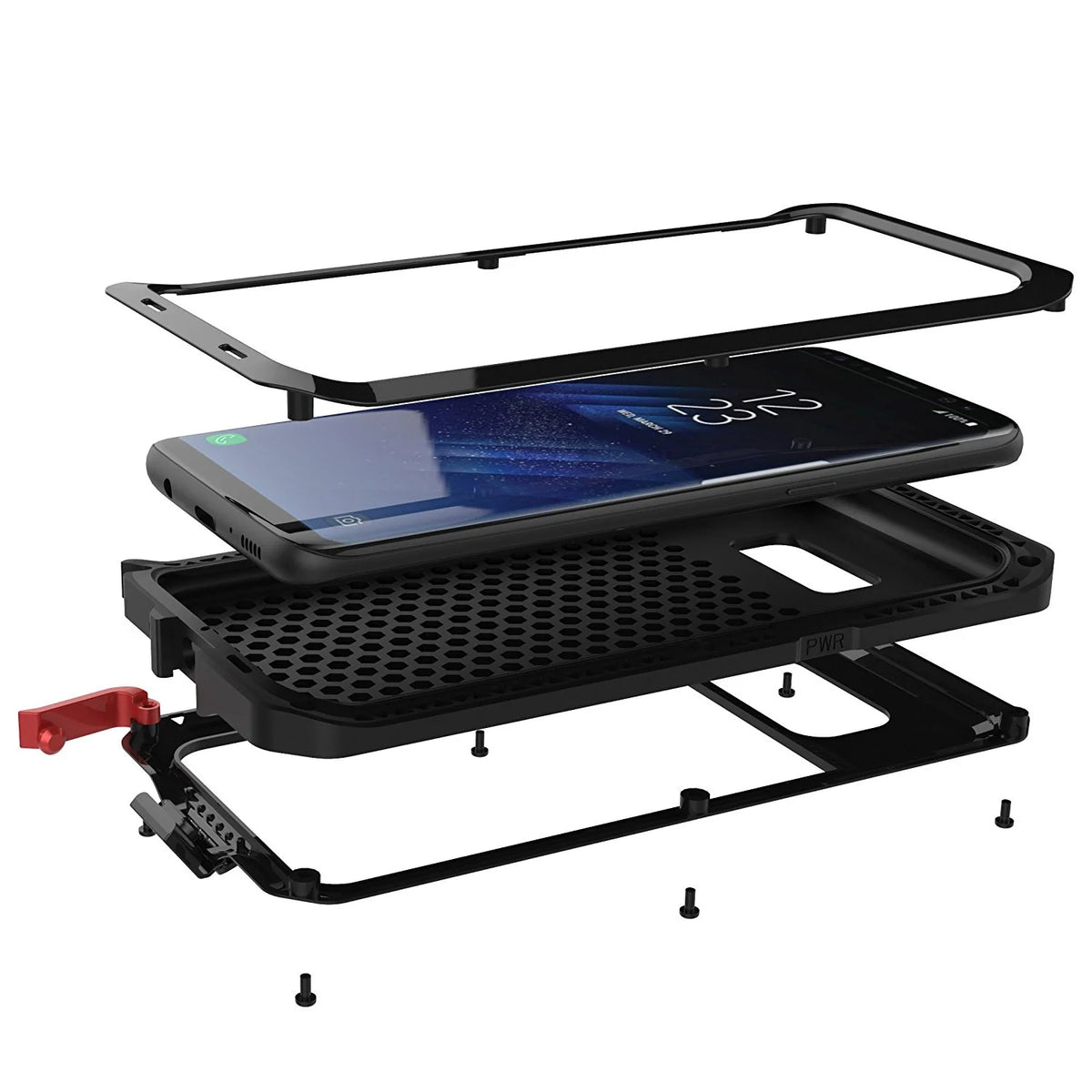 Aluminum Metal Samsung Galaxy S8 Plus Case (Black) Heavy Duty Shockproof Scratch Resistant Protection J100966
