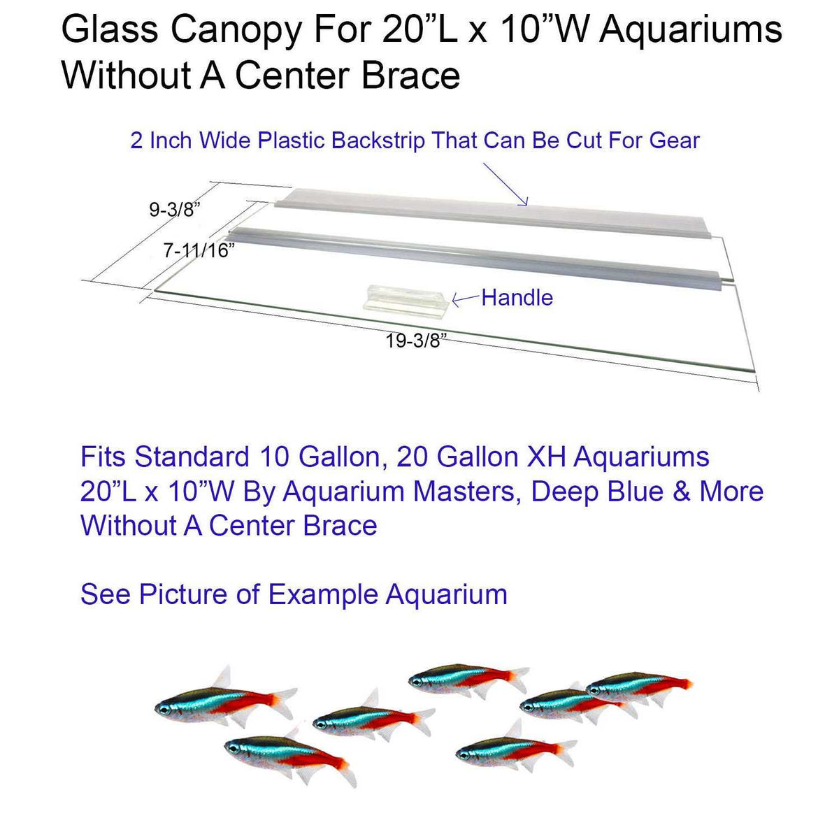 Blue Spotted Glass Canopy for Aquariums A681