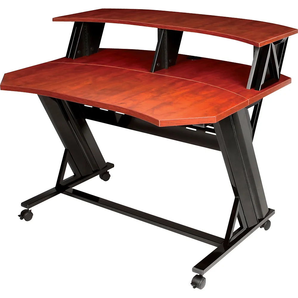 46" Studio Desk with Dual 4 RU Racks Cherry Q75990
