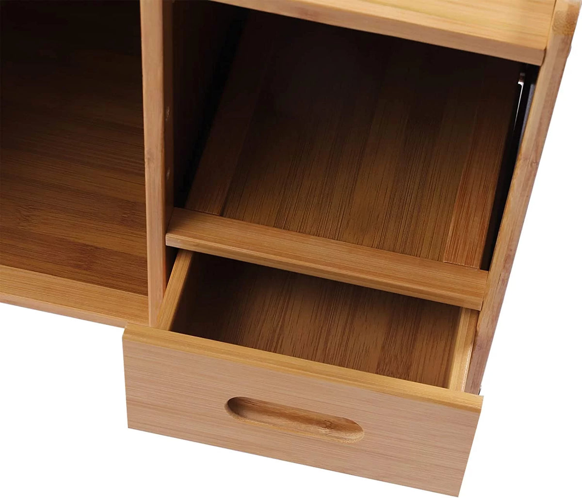 Modern Bamboo Nightstand with 1 Pull-out Drawer K2469