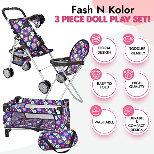 Doll 3 Piece Play Set Baby Doll Accessories I816