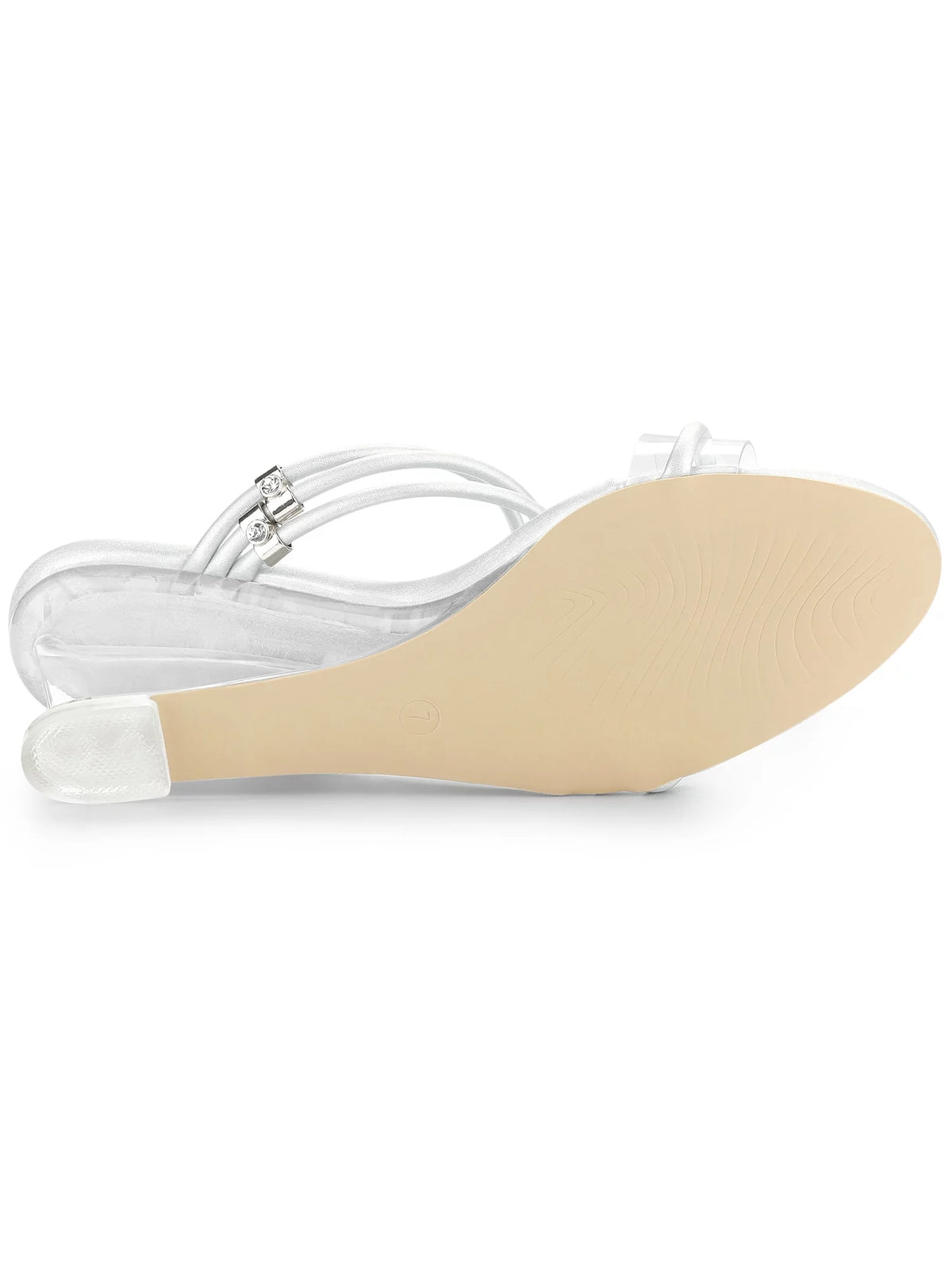 Clear Glass Heel Wedge Sandals K4466
