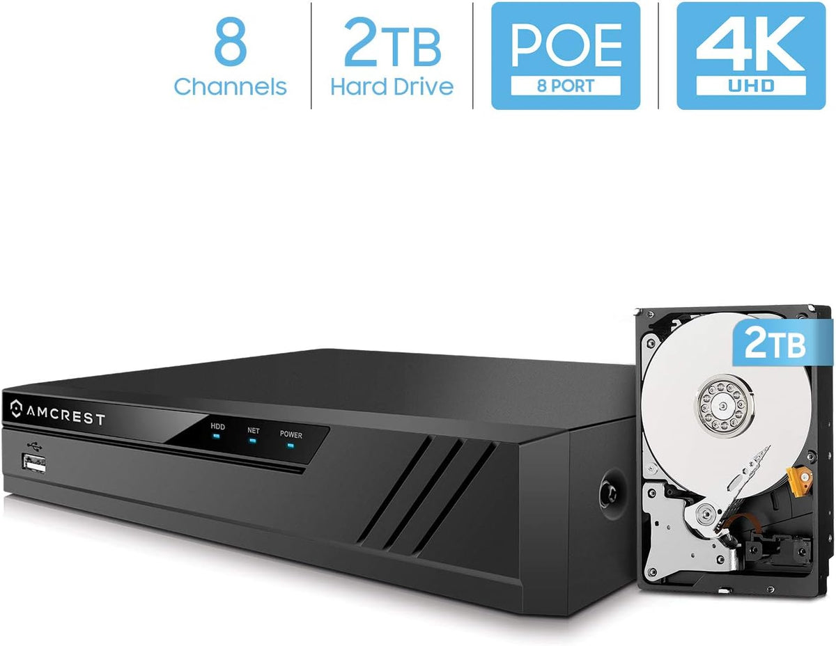 5MP 4K 8CH PoE NVR Security Camera System with 4 Dome Cameras, 2TB Hard Drive Q3837