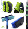7-to-25 Foot Car Wash Kit with Extension Pole, Scrub Brush, Squeegee, Carwash Mitts, Microfiber Towels L769
