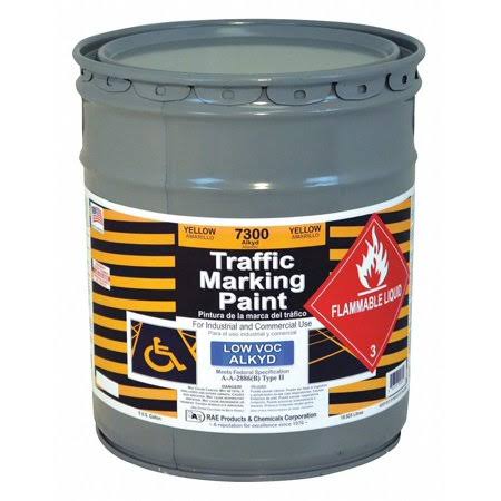 Yellow Alkyd Solvent-Base Traffic Zone Marking Paint, 18.9 L H6828