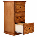 Three Drawer File Cabinet with Black Knobs Auburn Alder W563