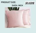 Set of 2 Velvet Decorative Throw Pillow Covers with Fringe Cushion Case Q49390
