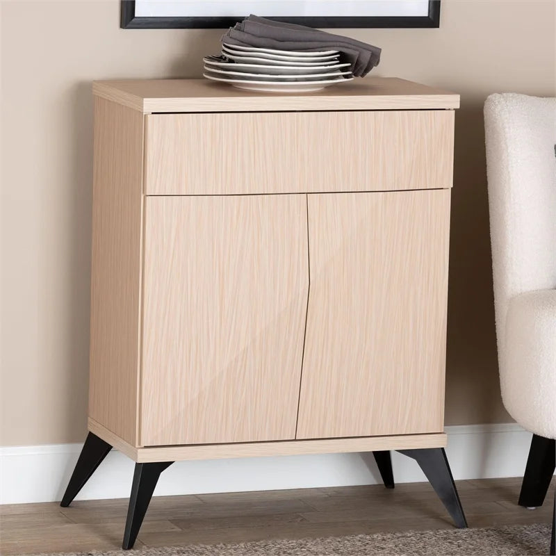 Light Brown and Black Wood 2-Door Sideboard Buffet O431712